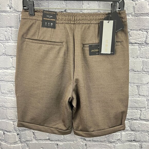 Denim & Flower Ricky Singh Jacquard Textured Shorts Mens Size Small 30 - Picture 2 of 8